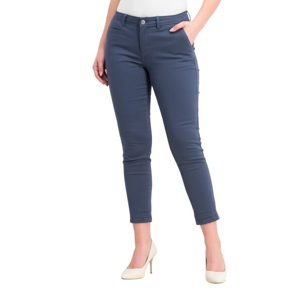 41 Hawthorn Women’s Slant Pocket Pants Blue Cotton Blend Mid Rise NWT Size 16 - Picture 1 of 8